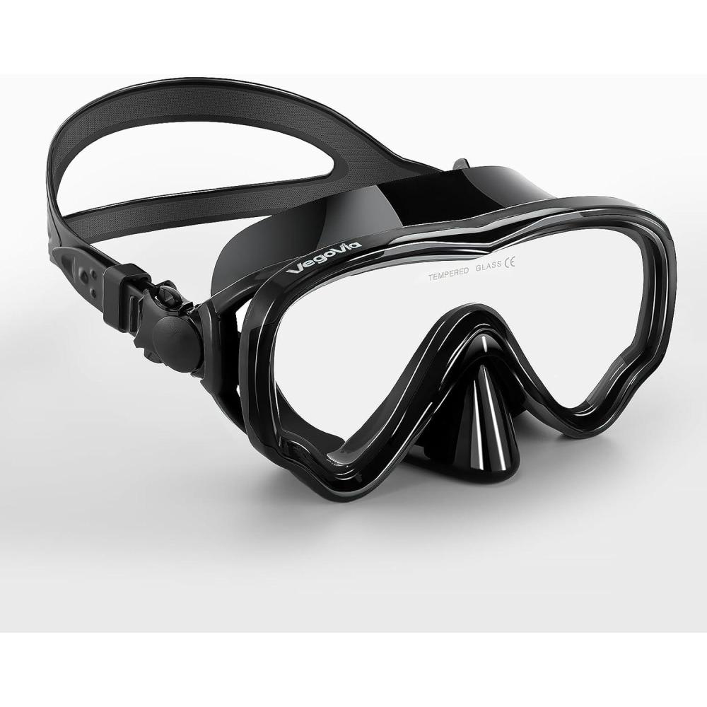 imageAdult Swim Goggles with Nose Cover 180 Clear Wide View No Leak Diving Mask Pool Goggles for Women Men Adult YouthBlack