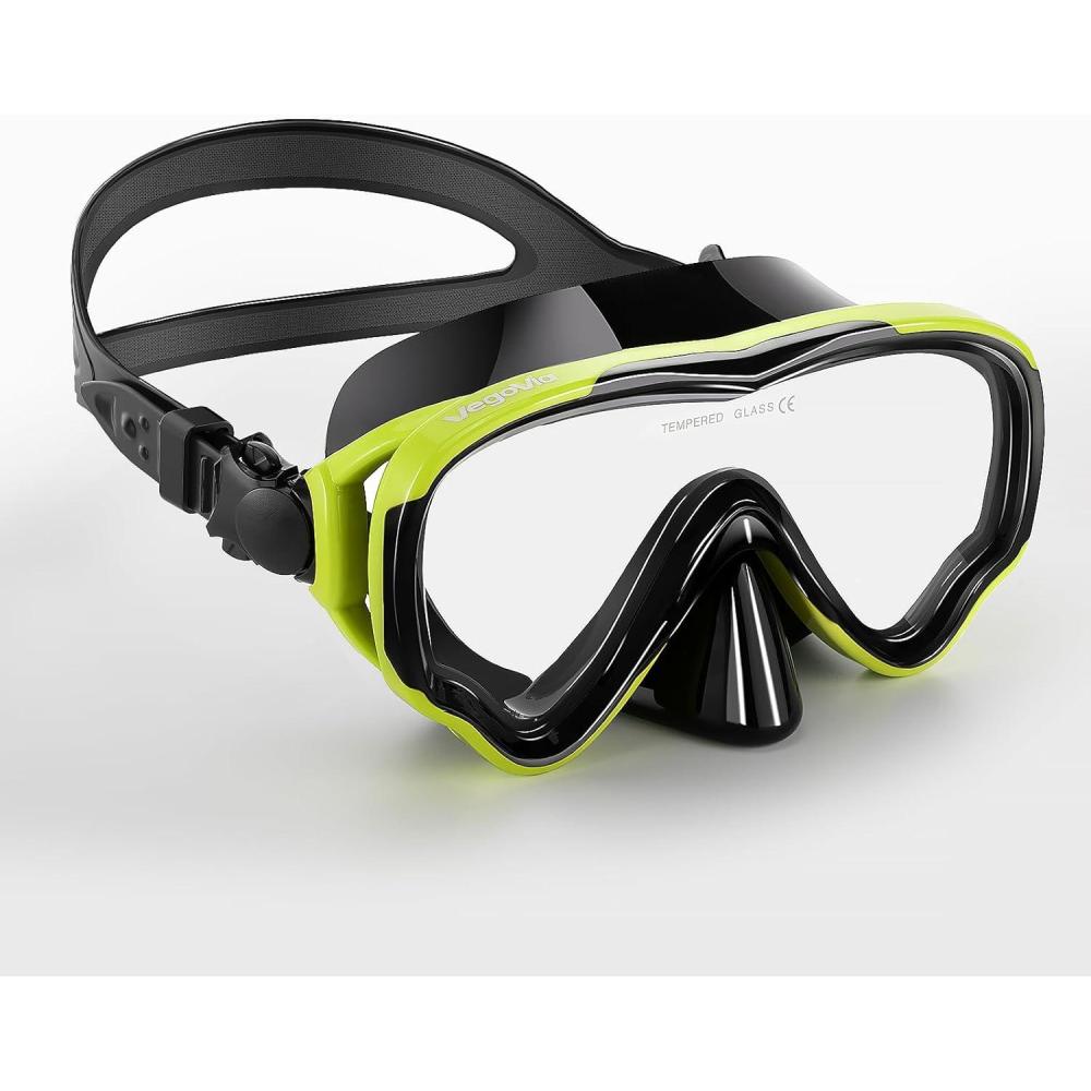 imageAdult Swim Goggles with Nose Cover 180 Clear Wide View No Leak Diving Mask Pool Goggles for Women Men Adult YouthYellow