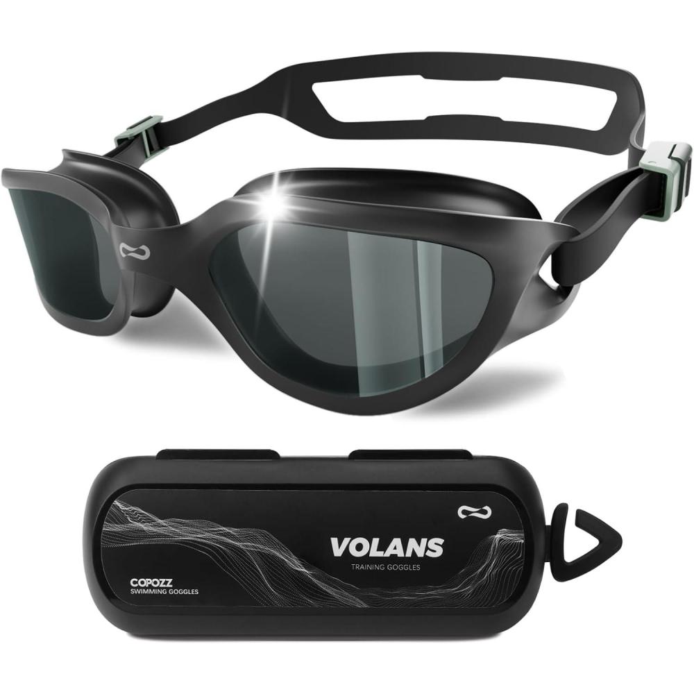 imageCOPOZZ Swim Goggles Adult Women Swimming Goggles for Women ampamp Men AntiFog No Leaking UV Protection for AdultBlack