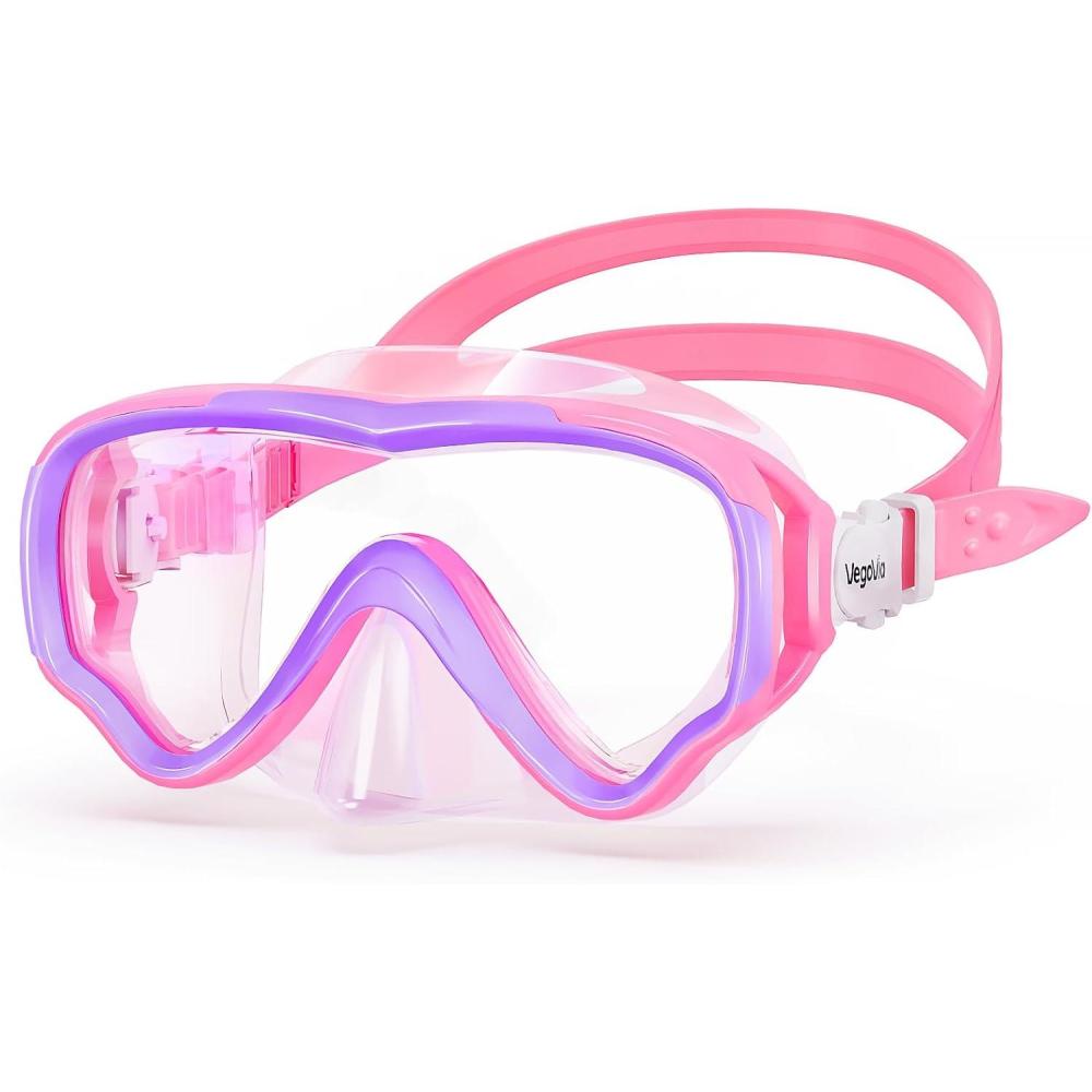 imageKids Swim Goggles with Nose Cover Anti Fog Wide View Clear Swim Mask for Kids Youth 315 AntiShattered NoleakPink 1 pack