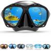 imageCOPOZZ Adult Scuba Mask Dive Mask Anti Fog Snorkeling Scuba Diving Glasses Great Seal Free Diving Tempered Glass Mask GogglesBlack