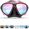 imageCOPOZZ Adult Scuba Mask Dive Mask Anti Fog Snorkeling Scuba Diving Glasses Great Seal Free Diving Tempered Glass Mask GogglesPink