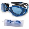 imageCOPOZZ S3 Swim Goggles for Adult Swimming Goggles Clear Vision Anti Fog UV400 Protection No Leaking for Men Women YouthBlue Lens  Blue Frame