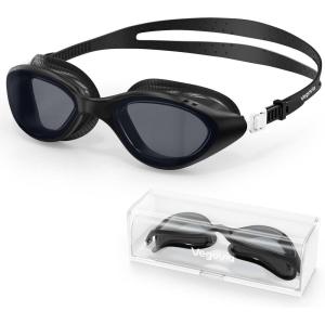 Adult Swim Goggles for Men Women Swimming Goggles Pool Anti-Fog/UV Water Swim Glasses Goggle with Case(Black)