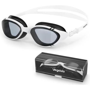 Adult Swim Goggles for Men Women Swimming Goggles Pool Anti-Fog/UV Water Swim Glasses Goggle with Case(White)