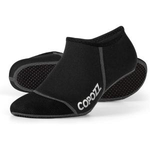 COPOZZ Diving Socks 3mm Neoprene Beach Water Socks-Anti Slip for Snorkel Swim Youth Men Women(Low Cut-black)