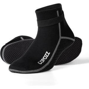 COPOZZ Diving Socks 3mm Neoprene Beach Water Socks-Anti Slip for Snorkel Swim Youth Men Women(Mid Cut-black)