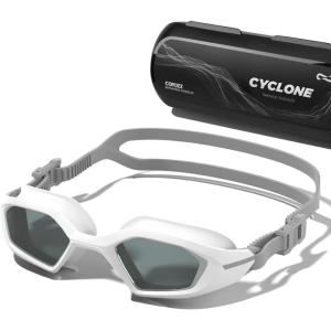 COPOZZ Men’s Swim Goggles, Swimming Goggles Anti-fog No Leaking UV Protection for Adult men(White)
