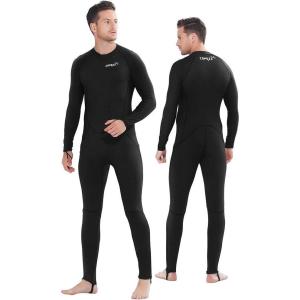 COPOZZ Mens Wetsuit – Front Zip Wet Suit for Snorkeling, Surfing, Scuba Gear, Paddleboarding, Water Sports(Black)