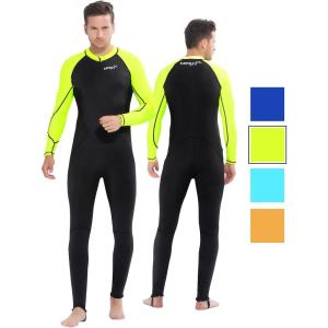 COPOZZ Mens Wetsuit – Front Zip Wet Suit for Snorkeling, Surfing, Scuba Gear, Paddleboarding, Water Sports(Black/Green)