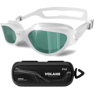 COPOZZ Swim Goggles Adult Women, Swimming Goggles for Women & Men, Anti-Fog No Leaking UV Protection for Adult(White)