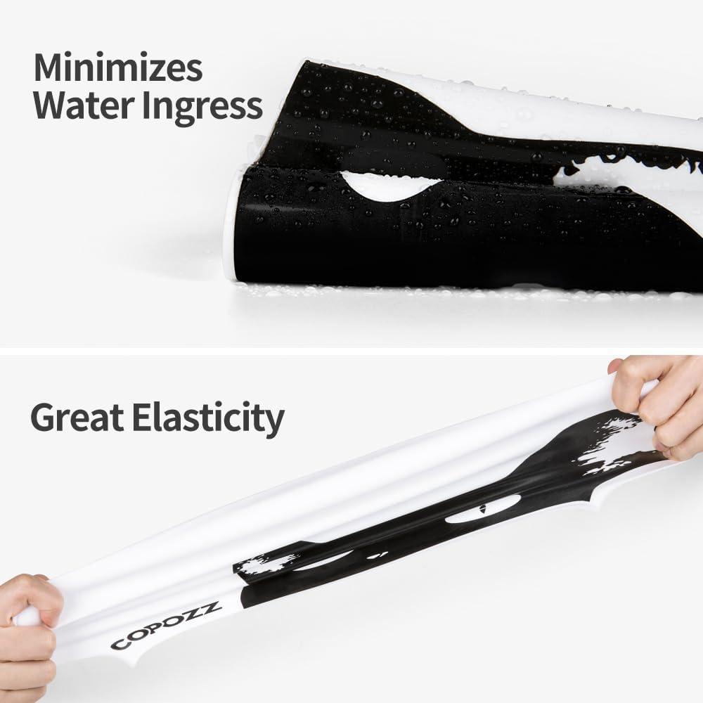 imageCOPOZZ Adult Swim Caps Silicone Waterproof Comfortable Swimming Cap for Women Long and Short HairBlack Cat12yrs