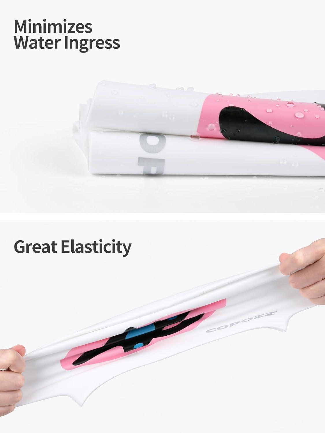 imageCOPOZZ Adult Swim Caps Silicone Waterproof Comfortable Swimming Cap for Women Long and Short HairKitten12yrs