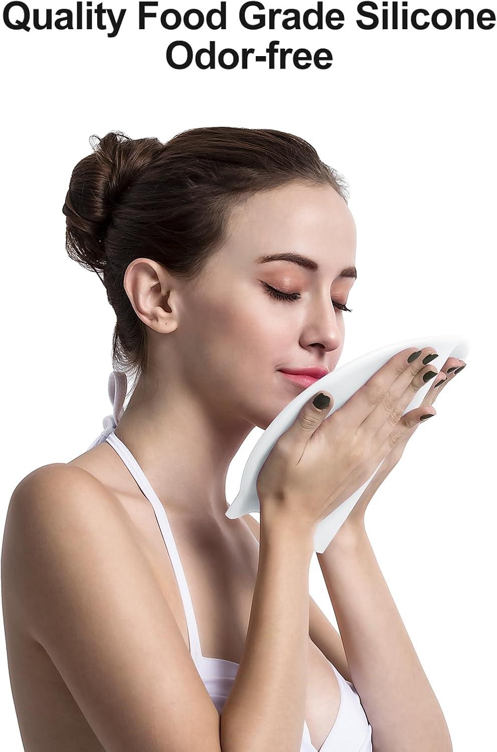 imageCOPOZZ Adult Swim Caps Silicone Waterproof Comfortable Swimming Cap for Women Long and Short HairWhite12yrs