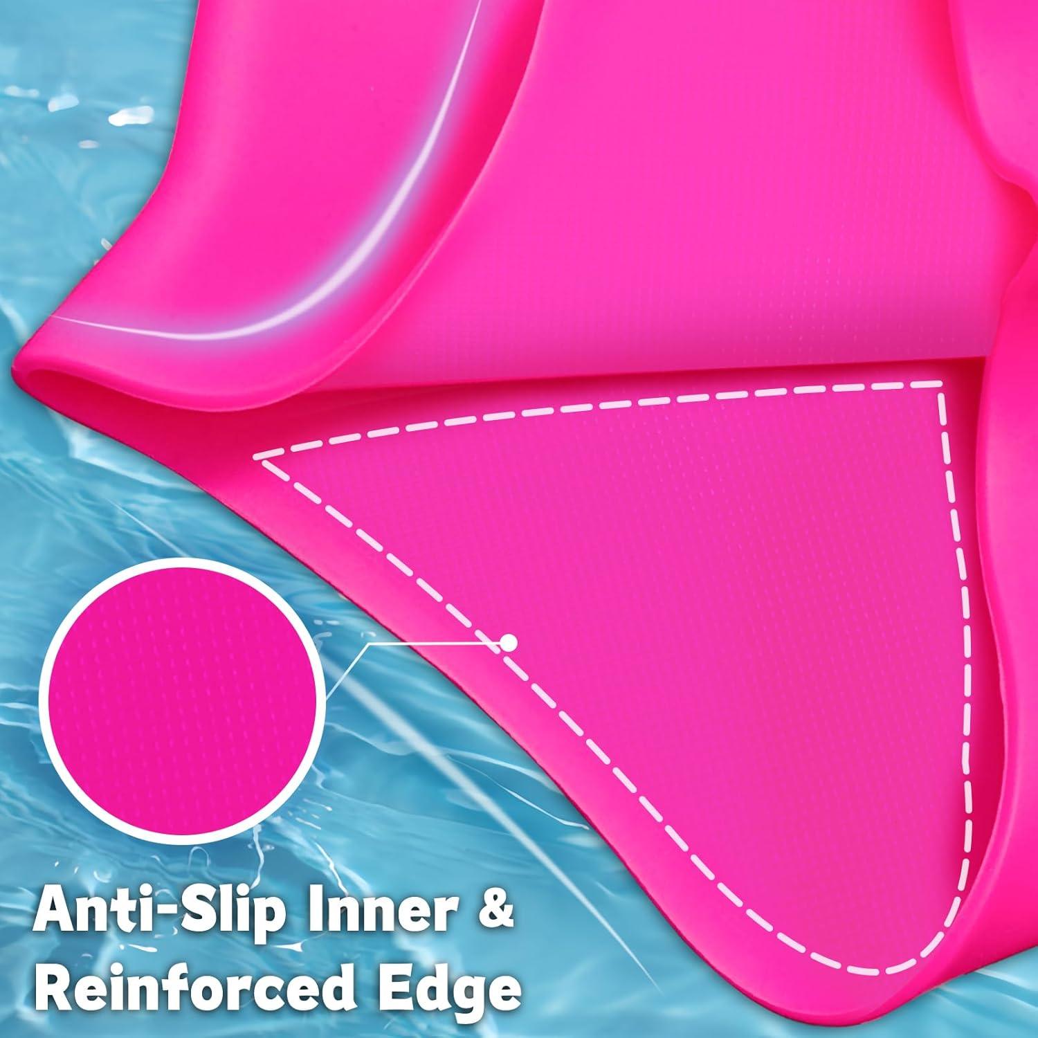 image:imageVegoVia Large Swim Cap for Braids and Dreadlocks Waterproof Silicone Swimming Cap for Women Men Adult Long Hair to Keep Hair DryHot Pink