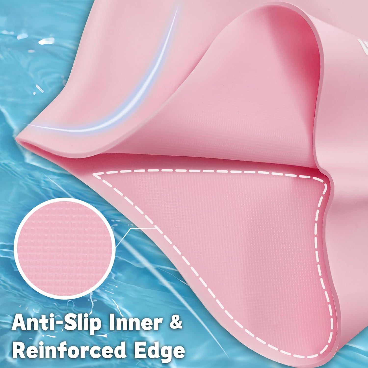 image:imageVegoVia Large Swim Cap for Braids and Dreadlocks Waterproof Silicone Swimming Cap for Women Men Adult Long Hair to Keep Hair DryLight Pink