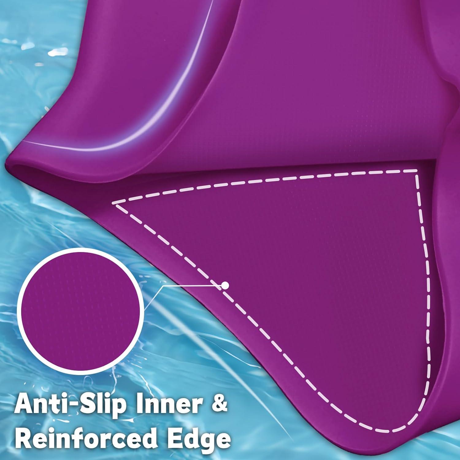 image:imageVegoVia Large Swim Cap for Braids and Dreadlocks Waterproof Silicone Swimming Cap for Women Men Adult Long Hair to Keep Hair DryPurple